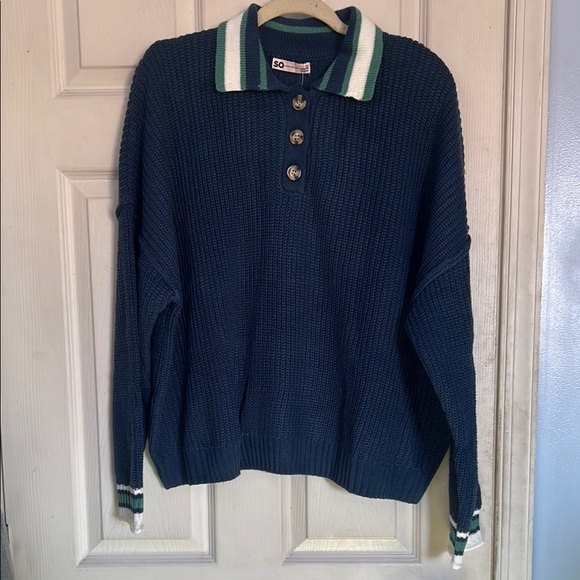 SO Sweaters - NWT So collared varsity Henley pullover sweater size 2X